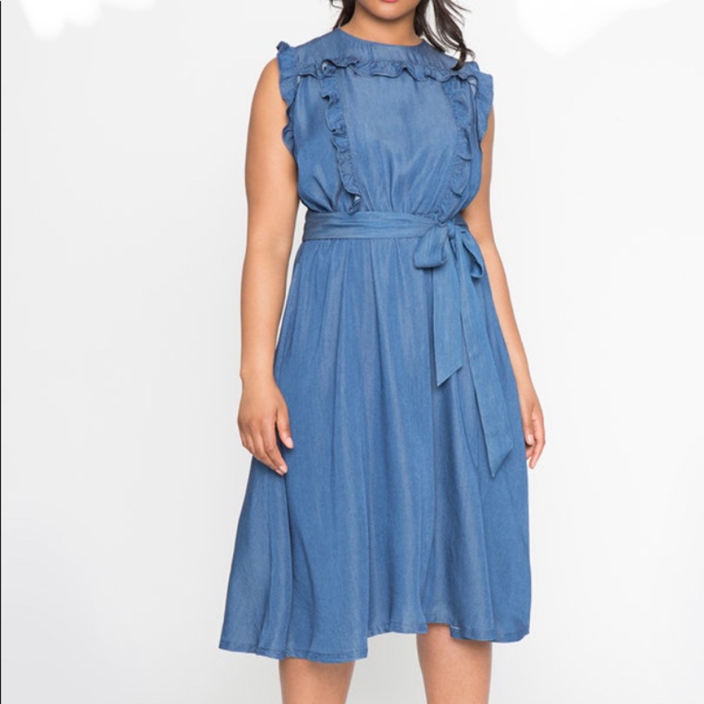 Sleeveless Chambray Dress